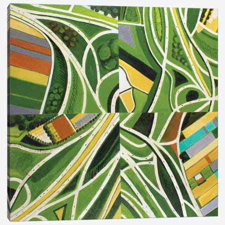 Green Intersections Canvas Print #TSD36} by Toni Silber-Delerive Canvas Art