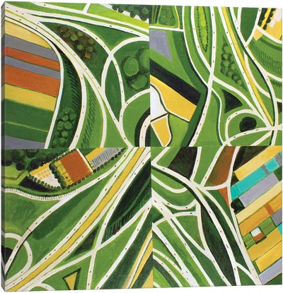 Green Intersections Canvas Art Print - Toni Silber-Delerive