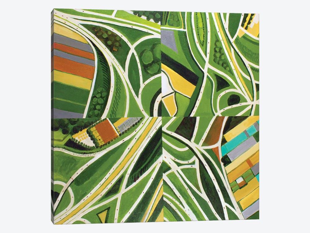 Green Intersections by Toni Silber-Delerive 1-piece Canvas Art