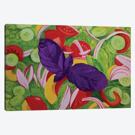 Green Salad Canvas Print #TSD37} by Toni Silber-Delerive Canvas Artwork