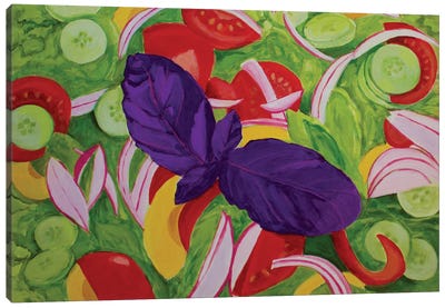 Green Salad Canvas Art Print - American Cuisine Art