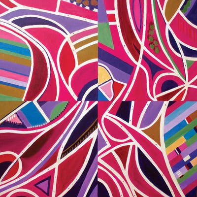 Magenta Intersections, Quartered by Toni Silber-Delerive art print