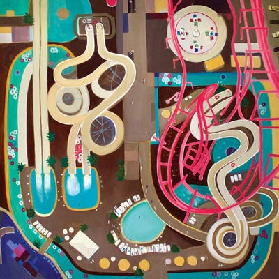 NJ Water Park by Toni Silber-Delerive art print