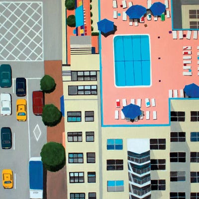 NYC Roof Pool by Toni Silber-Delerive art print