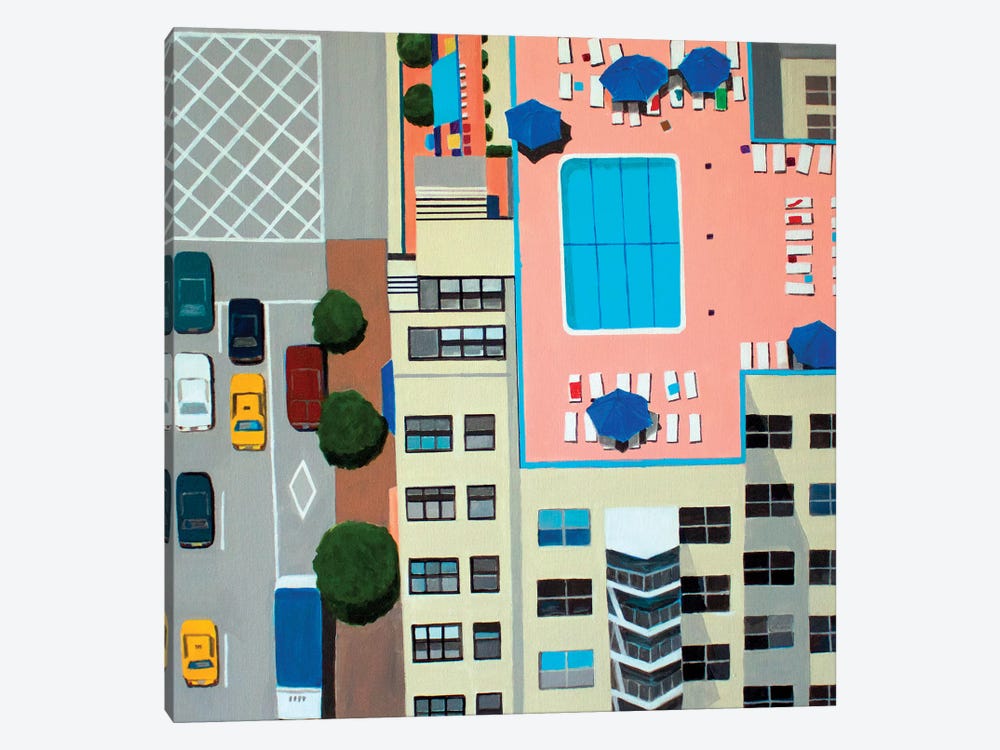 NYC Roof Pool by Toni Silber-Delerive 1-piece Canvas Artwork