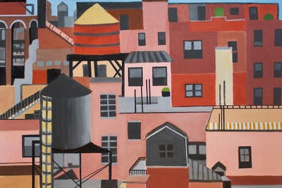 NYC Skyline by Toni Silber-Delerive metal wall art