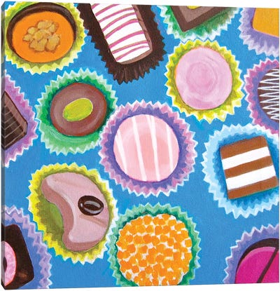 Assorted Chocolates Canvas Art Print - Food & Drink Still Life