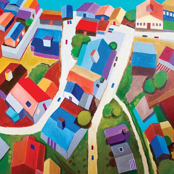 Vibrant Scenes in 2D: Tokyo Suburb by Toni Silber-Delerive