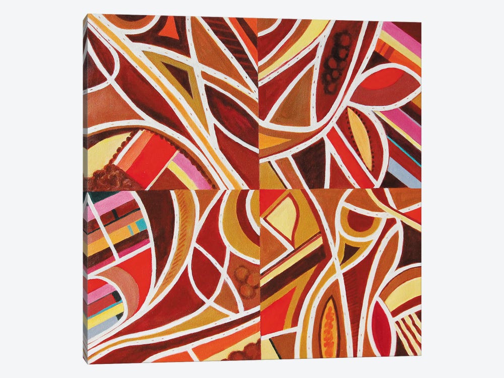 Brown Intersections by Toni Silber-Delerive 1-piece Canvas Art