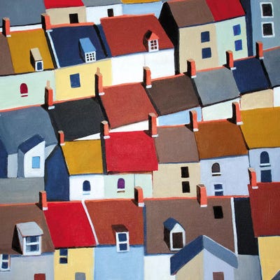 London Terraced Buildings by Toni Silber-Delerive canvas print