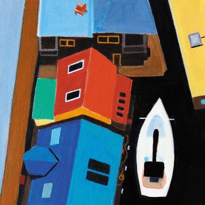 Mission Creek Houseboats by Toni Silber-Delerive art print