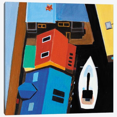 Mission Creek Houseboats Canvas Print #TSD73} by Toni Silber-Delerive Canvas Art Print