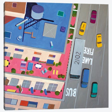 NYC Summer Terraces Canvas Print #TSD76} by Toni Silber-Delerive Canvas Wall Art