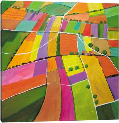 Summer Fields Canvas Art Print - Similar to David Hockney