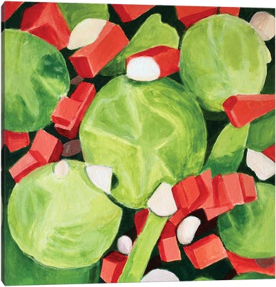 Brussel Sprouts Salad Canvas Art Print - Vegetable Art