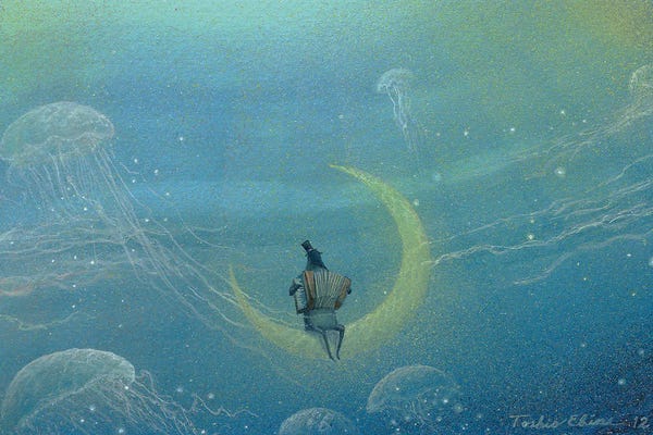 Kids Ocean Life Art: Floating Melody by Toshio Ebine