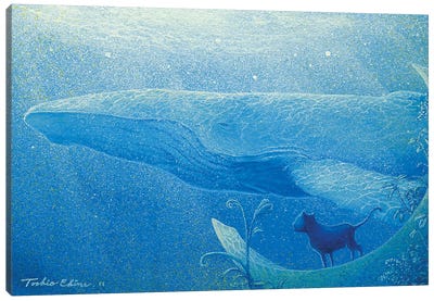Cat Dream Canvas Art Print - Humpback Whale Art