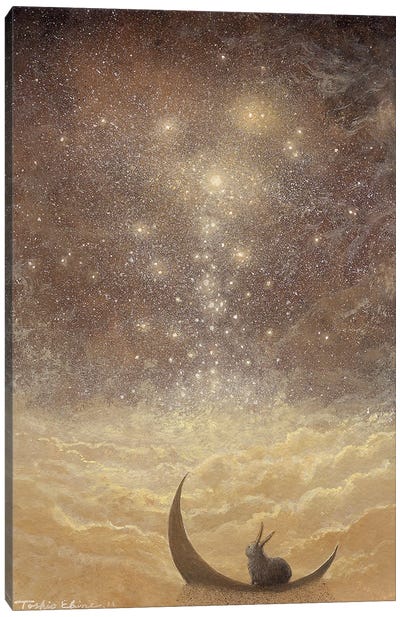 Star Falls Canvas Art Print - Crescent Moon Art
