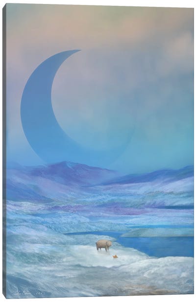 A Fragment In The Winter Dusk Canvas Art Print - Polar Bear Art