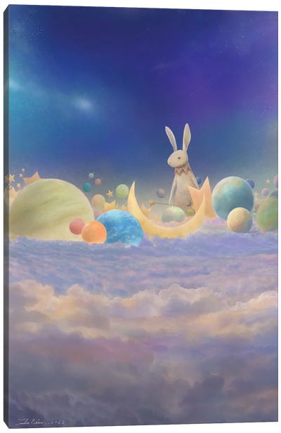 Spring Rabbit's Place Canvas Art Print - Easter Art