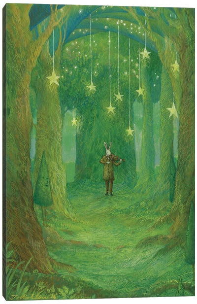 Welcome To The Woods Canvas Art Print - Kids Astronomy & Space Art
