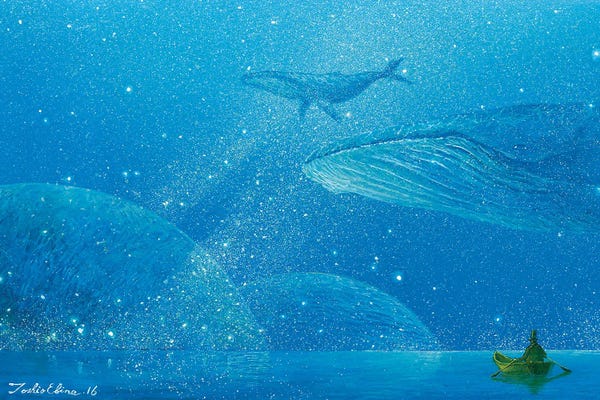 Humpback Whales: Bluescape Of The Other Side by Toshio Ebine