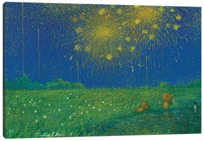 Memories Of The Goldfish Scooping Canvas Art Print - Fireworks
