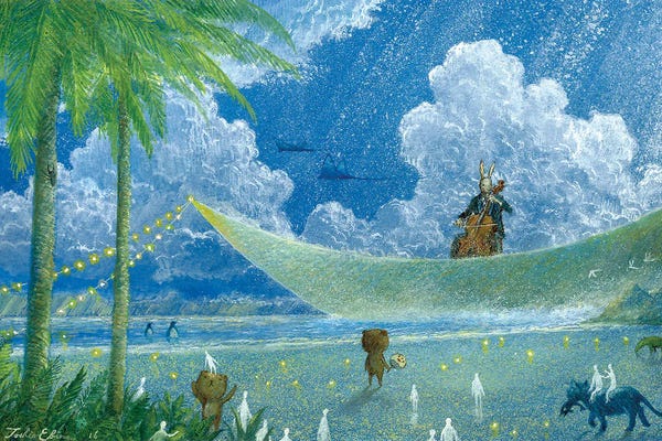 Kids Ocean Life Art: Cello's Evening by Toshio Ebine
