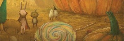 A Happening Of Halloween Morning by Toshio Ebine framed canvas print