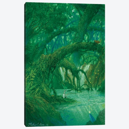 Under The Tree Bridge Canvas Print #TSE30} by Toshio Ebine Canvas Artwork
