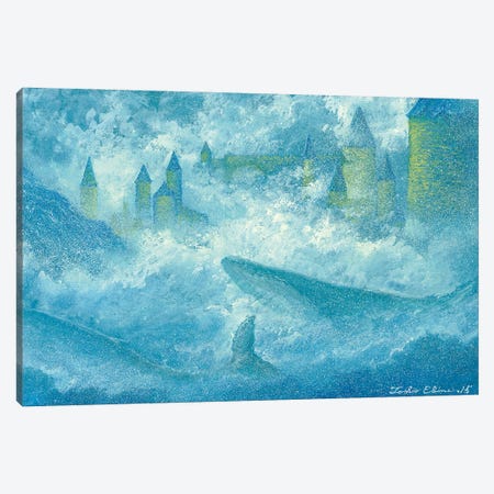 Misty Whale Canvas Print #TSE43} by Toshio Ebine Canvas Print