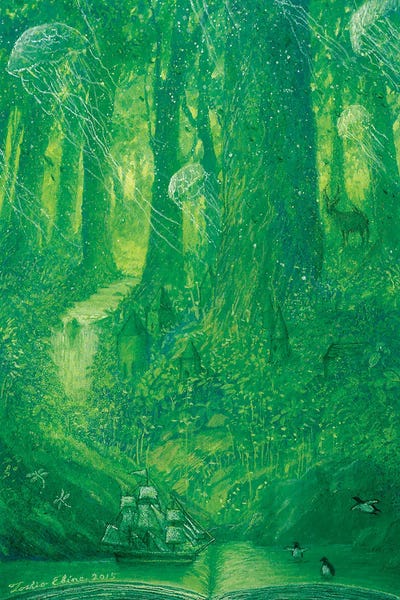 Kids Ocean Life Art: Page Of Forest by Toshio Ebine