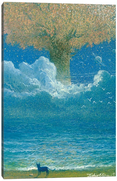 Epic Spring Tree Canvas Art Print - Sci-Fi Planet Art