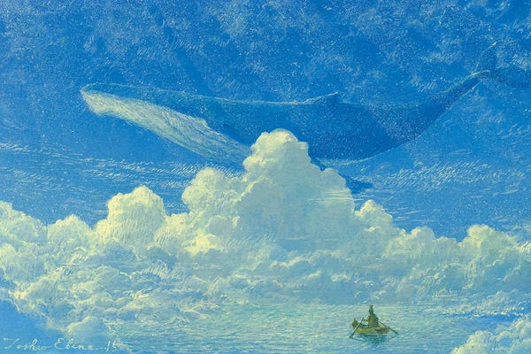 Humpback Whales: The Blue At Twilight by Toshio Ebine