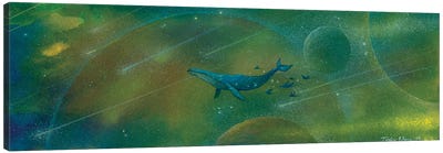 Drifting In The Universe Canvas Art Print - Whale Art