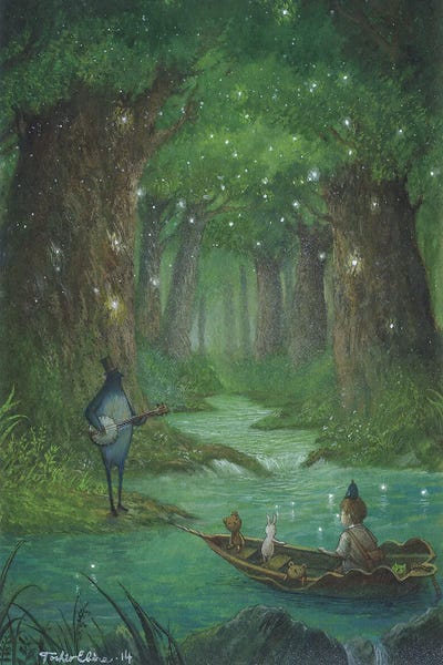 Kids Transportation Art: The Beginning Is From A Sound Of The Banjo by Toshio Ebine