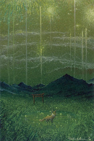 Fox And Fireworks by Toshio Ebine canvas print