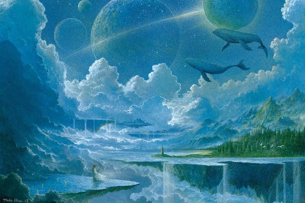 Sci-Fi Planets: Floating Island by Toshio Ebine