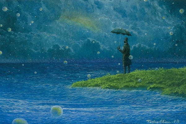 Rain: Rainbow Of Saxe-Blue Sky by Toshio Ebine