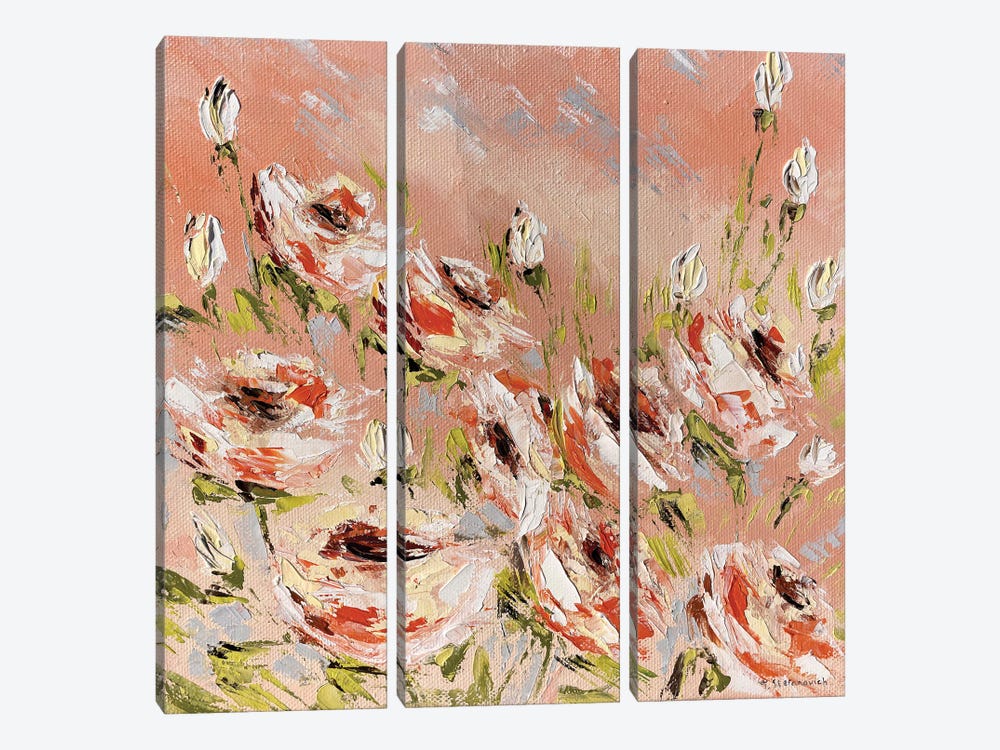 Roses II by Tanya Stefanovich 3-piece Canvas Print