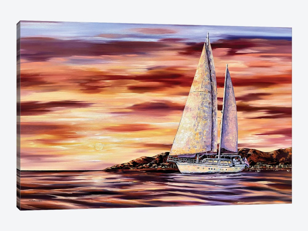 Sailboat by Tanya Stefanovich 1-piece Canvas Artwork