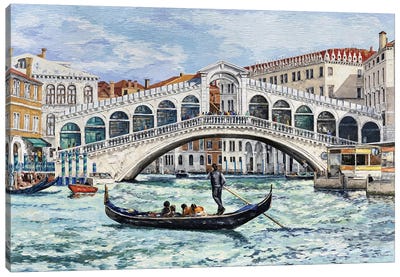 Venice, Rialto Bridge Canvas Art Print - Tanya Stefanovich