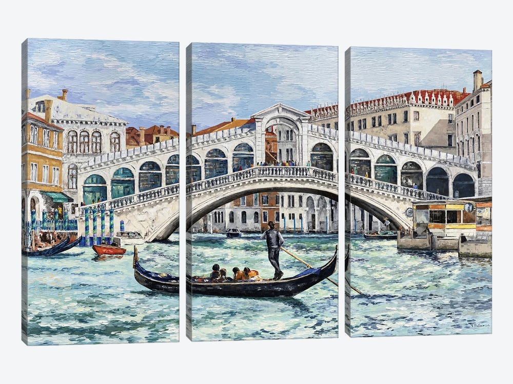 Venice, Rialto Bridge by Tanya Stefanovich 3-piece Canvas Art
