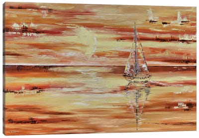 Orange Waves Canvas Art Print - Tanya Stefanovich