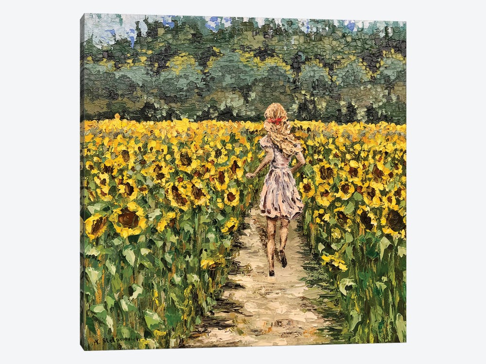 Sunflower Run by Tanya Stefanovich 1-piece Canvas Art Print