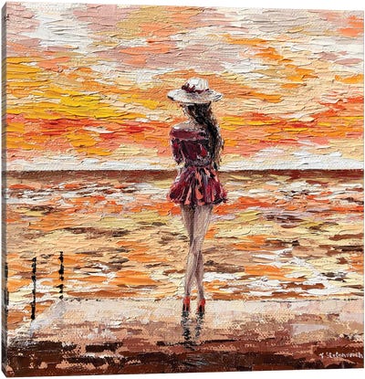 Lady Sunset Canvas Art Print - Tanya Stefanovich