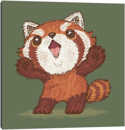 Red Panda Standing Canvas Art Print - Red Panda Art