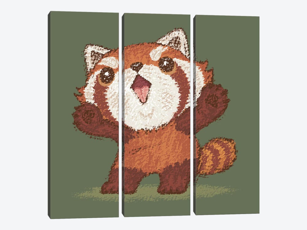 Red Panda Standing by Toru Sanogawa 3-piece Canvas Print