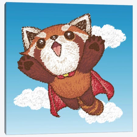 Red Panda Superhero Canvas Print #TSG102} by Toru Sanogawa Canvas Artwork