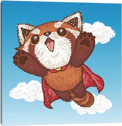 Red Panda Superhero Canvas Art Print - Toru Sanogawa